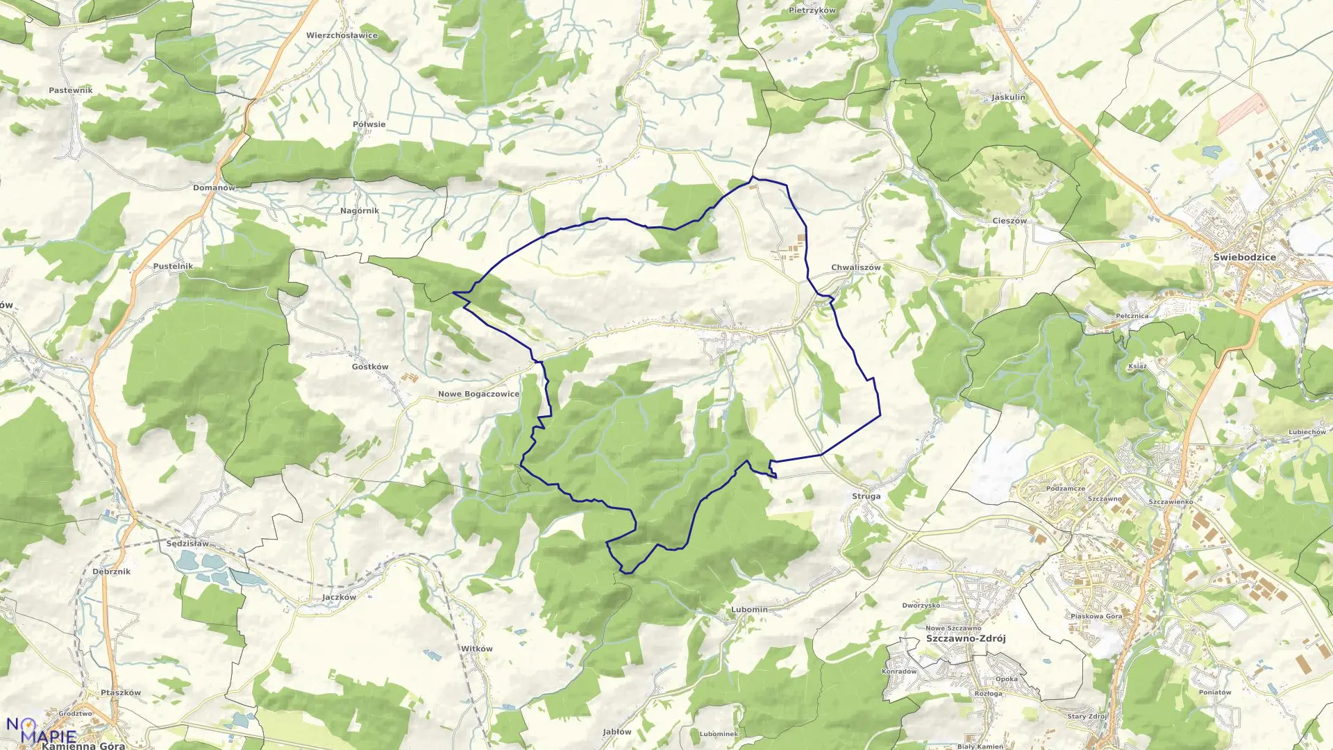 Mapa obrębu STARE BOGACZOWICE w gminie Stare Bogaczowice